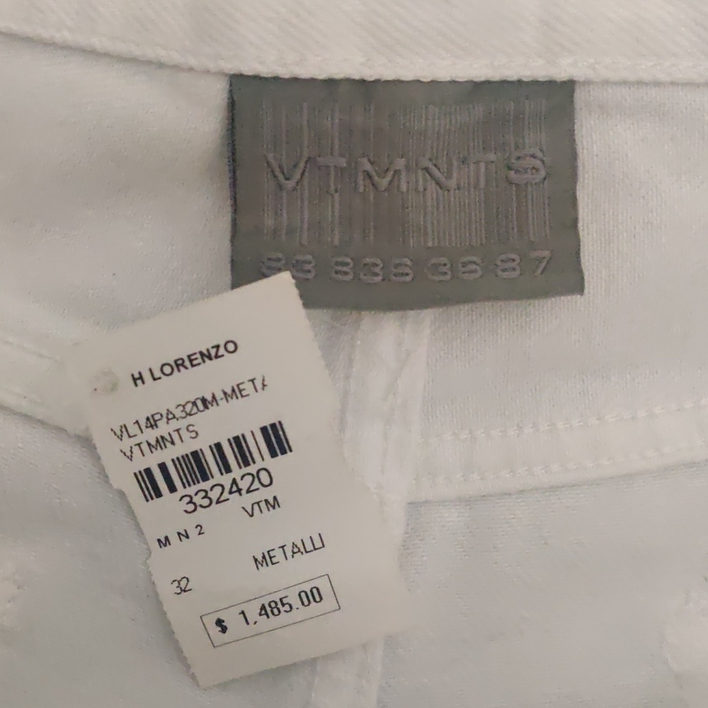 Vetements VTMNTS Silver Metallic Jeans 32 NWT - Picture 5 of 5